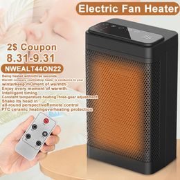 2022 new portable electric heater desktop mini heaters PTC home quick heat heater remote control silent machine