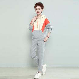 Women's Two Piece Pants Ladies Autumn Winter Plus Size Sets For Women Large Loose Sweatshirt And Training Suit 8117