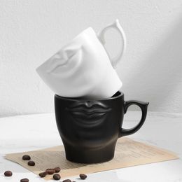 Mugs Personalised 3D Mouth Ceramic Coffee Mug White Handmade Porcelain Tea Milk Cup Creative Drinkware Special Gift For Mom Men Women
