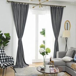 Curtain High Quality Soft Solid Color Full Light Shading Cotton Rod Without Punching Installation Thicken Velvet