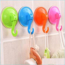 Hooks Rails No Trace Plastic Hook Practical Resuable Kitchen Bathroom Pothook Powerf Vacuum Suction Cup Hooks Factory Direct Sale Dhrza