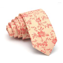 Bow Ties Designer Brand Men's Tie Fashion Casual Floral Print Necktie For Men 6CM Korean Style Skinny Neck With Gift Box