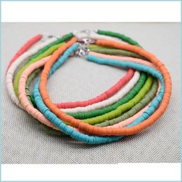 Pendant Necklaces Boho Fashion Colorf Choker Necklace Jewelry Handmade Polymer Clay Women Beach Gift Drop Delivery 2022 Necklaces Pen Dhub2