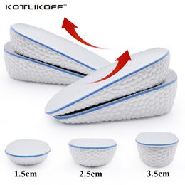 Heel Height Increase Soft Light Weight Invisiable Shoes Pads Elastic Lift Heel Pain Relief Insoles Unisex 1.5-3.5CM