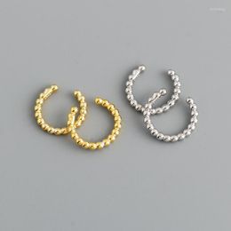 Backs Earrings Enosola Genuine 925 Sterling Silver Ear Bone Clip Simple Punk Bead Without Pierced For Women Chic Cuff Jewelry