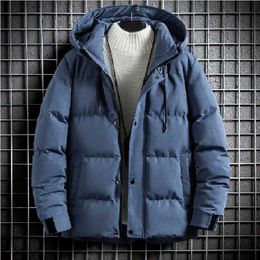 Men's Jackets Winter New Mens Parka Coat Thicken Warm Casual Outdoor Jackets Hooded Men Overcoat Windproof Jacket Fashion Clothing Solid Colour G221013