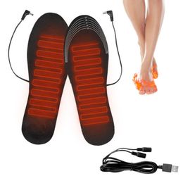 Black USB Home Heating insole foot warming charging washable size can be cut full sole electric insole LK317