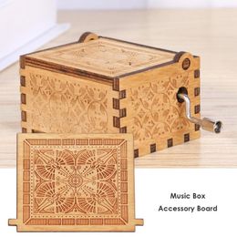 Decorative Figurines Retro Wood Board Accessories For Hand Cranked Music Box Xmas Child Kid Gift