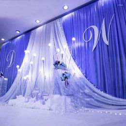 Party Decoration Customised Backdrop Curtains 10ftX20ft Fashion Organza Swag Wedding Stage Background Drops Backdrops