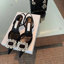 Sandali nuovi designer tacchi alti scarpe da festa di marca da donna scarpe firmate in pelle di alta qualità scarpe eleganti a punta di lusso cinturino posteriore sexy diamante moda classica