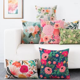 Pillow Decorative Covers Flower Floral Pillowcase Nordic Home Decor Living Room El Sofa Seat Custom Throw