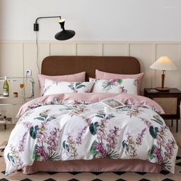 Bedding Sets Vintage Flowers Leaves Reversible Duvet Cover Set 600TC Egyptian Cotton Premium Soft Family Bed Sheet Pillowcases