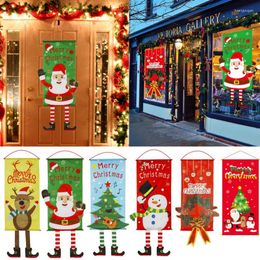 Party Decoration 1Pcs Christmas Banner Door Outdoor Pendants Ornaments Hanging Decor For Home Xmas Noel Year 2023