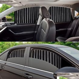 Car Sunshade 4Pcs Curtains Magnetic Installation Car Windshield Sunshade Curtain Side Window Uv Protection Drop Delivery 2022 Mobiles Dhpme