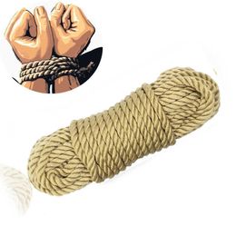 Beauty Items 5/10m Linen rope Cotton BDSM Bondage Rope for Adult Tying sexy Games Slave Body Restraint to Tied Binding SM Toys