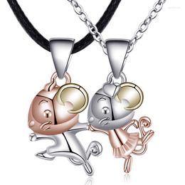 Pendants Colourful Silver Sterling Animal Year Mouse Creative Zodiac Couple Men And Women Necklace Pendant Gift Ornament