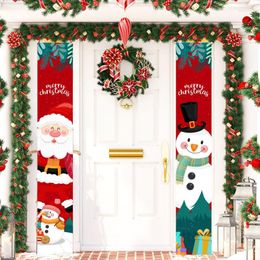 Christmas Decorations Hanging Flag Merry Outdoor Ornaments For Home Santa Claus Door Banner Xams Noel 2022