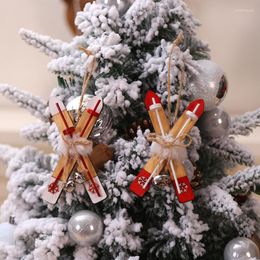 Christmas Decorations 1PC Wooden Sleigh Santa Claus Xmas Tree Ornament Party Year Gift Home Decor Wholesales