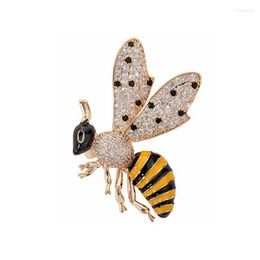 Brooches Jewelry Honey Bee Crystal Cubic-Zirconia Enamel Collection Accessories Brooch Pin Gift Women