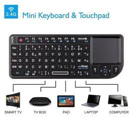 Keyboards Mini 2.4G RF Wireless Keyboard Spanish French Russian English Keyboard Backlight Touchpad Mouse for PC Notebook Smart Tv Box 230920
