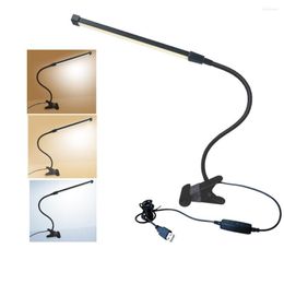 Table Lamps Clip Desk Light USB 5V Dimmable 80 LED With Switch Portable Lights Childrens Reading Lamp Black / Silver