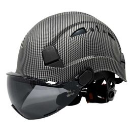 Cycling Helmets Carbon Fiber Pattern Hard Hats with Visor Construction Safety Helmets for Men Adjustab Vent Bicyc Outdoor Workwear Hardhats L221014