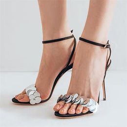 Ankle Decor Pumps Sexy Strap Women Sandals Paillette Dress Shoes Woman 10CM High Heels Summer Sandalias Femmes Stiletto 937