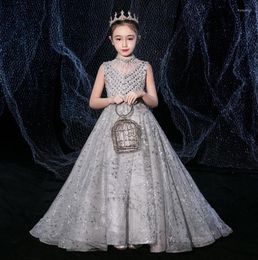 Girl Dresses Little Kids Sequin Lace First Communion Glitz Ball Gown Pageant Dress Flower For Weddings Banquet Clothes