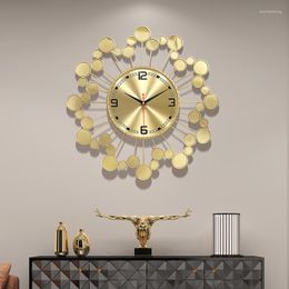 Wall Clocks Frame Craft Watchs Movement Golden Metal Luxury Personalised Circle Art Duvar Saati House Accessories Zegar