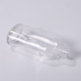 Flat Clear Glass Essential Oil Perfume Bottles 10ml-20ml-30ml-50ml E Liquid Reagent Pipette Dropper