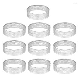 Bakeware Tools 10Pcs 4.5cm Round Stainless Perforated Seamless Tart Ring Quiche Pan Pie With Hole Shell Retail