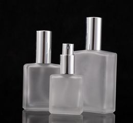 30/50/100ml Empty Refillable Perfume Bottle &Traveler Glass Spray Atomizer Transparent Frosted Bottle SN517