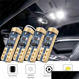 Car Bulbs 10Pcs Canbus Error T5 1 Smd 3030 Led Car Readlight Wedge Side Light Bb Lamp Dash Board Instrument White Styling Drop Delive Dh593