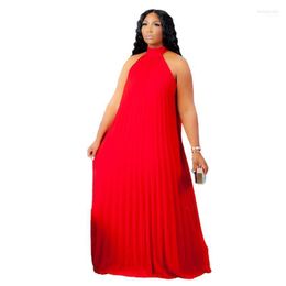 Ethnic Clothing African Dresses For Women Autumn Sleeveless Plus Size Red White Long Dress Maxi Clothes XL-5XL