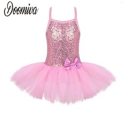 Stage Wear Sequins Ballet Tutu Mesh Dress For Girls Ballerina Professional Performance Costumes Kids Sleeveless Dance