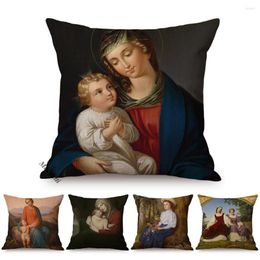 Pillow Renaissance Classic Oil Painting Art Home Decor Throw Cases Vintage Europe Elegant Lady Woman Portrait Sofa Cover