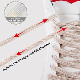 1 Pair No Tie Shoe laces Elastic Shoelaces Outdoor Leisure Sneakers Quick Safety Flat Shoelace Kids And Adult Unisex Lazy Laces