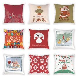 Pillow Christmas Gifts S Cover Kissen Red 45X45 Pillowcases For Pillows Sofa Decorative Case Decoration Bed