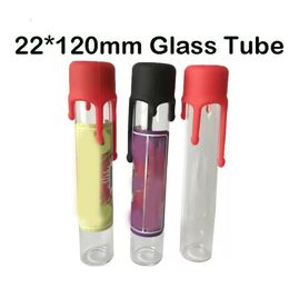 Packwoods Joints Pre-roll Cone Blunt Glass Tube with Colorful Silicon Cap Packwoods Sticker Labels Packaging prerolls Dry Herb Dank Vapes