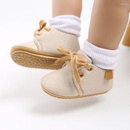 First Walkers Baby Girls Boys PU Lace-up Shoes Boy High Grade Non-slip Caual Soft Sole Toddler Frist Waliking 7 Colors