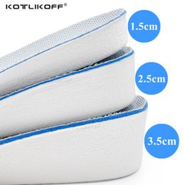 1.5-3.5cm Height Increase Insoles Breathable High-Elastic Sport Sole Pad Heel Insert Taller Support Absorbant Foot Pad