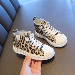 2022 Fashion Children's leopard athletic shoes - Wide Canvas Leopard Grid Sneakers for Boys and Girls, Breathable Soft Rubber, Casual Shoe for Baby Girls