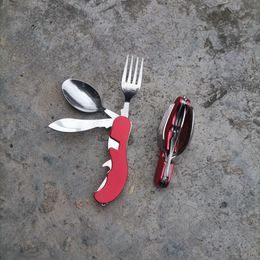 Outdoor Gadgets the Fork Spoon and Knife 3 In 1 Cutlery Set Folding Multitool Camping EDC Tool