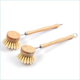 Vacuum Parts Accessories Natural Wooden Accessories Long Handle Pan Pot Brushes Dish Bowl Washing Cleaning Brush Replacement Heads Dhdvp