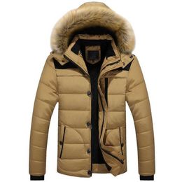Men's Jackets Winter Coat Men Fur Hooded Thick Parkas Jaqueta Masculina Mens Casual Down Warm Velvet Parka Overcoat Plus size 5XL 6XL Clothes G221013