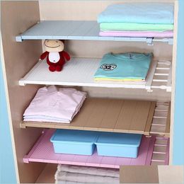 Storage Holders Racks Layered Plate Hanger Storage Telescopic Widening Without Nails Word Wardrobe Upgrade Home Simple Practical P Dhgsa