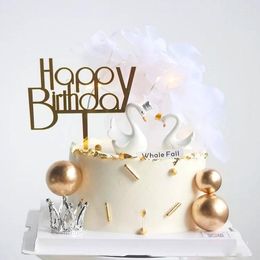 Festive Supplies Ornament White Swan Acrylic Cake Topper Crown For Birthday Wedding Party Decorations Dessert Baking