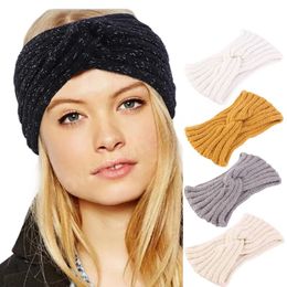 Twist Style Knitted Headband With Elastic Minimalist Solid Colour Wide-brimmed Headbands For Women Autumn Winter Keep Warm Hair Accessories