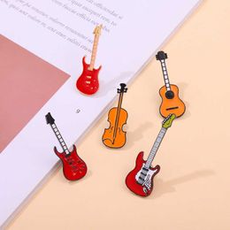 Music Brooches series metal paint badge accessories creative guitar violin modelling instrument brooch art trinkets