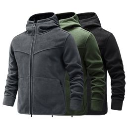 Mens Jackets Winter Fleece Jackets Men Hooded Windbreaker Coat Warm Thick Solid Men Jacket Outdoor Windproof Hiking Tactical Military Jackets 220912